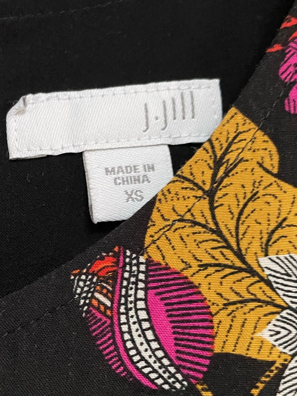 J Jill Black Floral Tiered Hem Lightweight Sleeveless Dress XS Vacation Summer - Picture 2 of 9